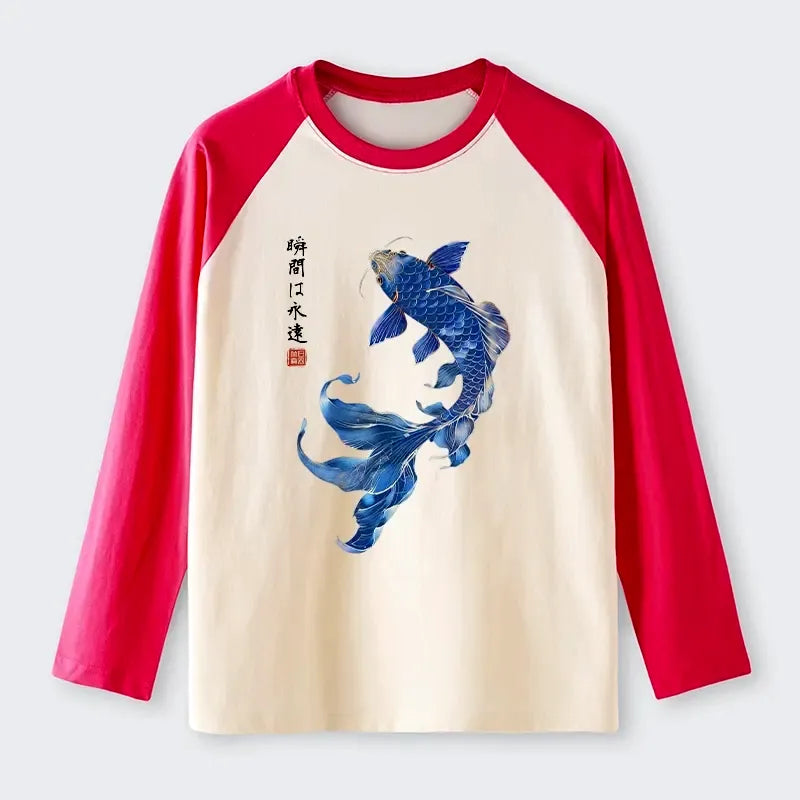 Trendy Japanese Koi Fish Art Raglan