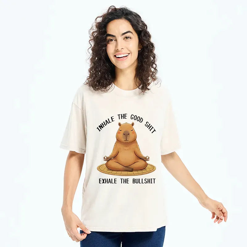 Zen Breathing Washed T-Shirt for Daily Wear