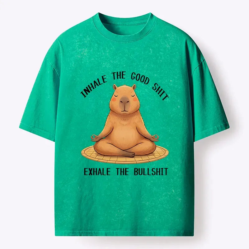Zen Breathing Washed T-Shirt for Daily Wear