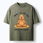 Kyoto-Lion Zen Breathing Washed T-Shirt