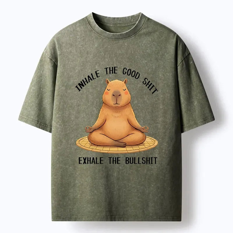 Kyoto-Lion Zen Breathing Washed T-Shirt