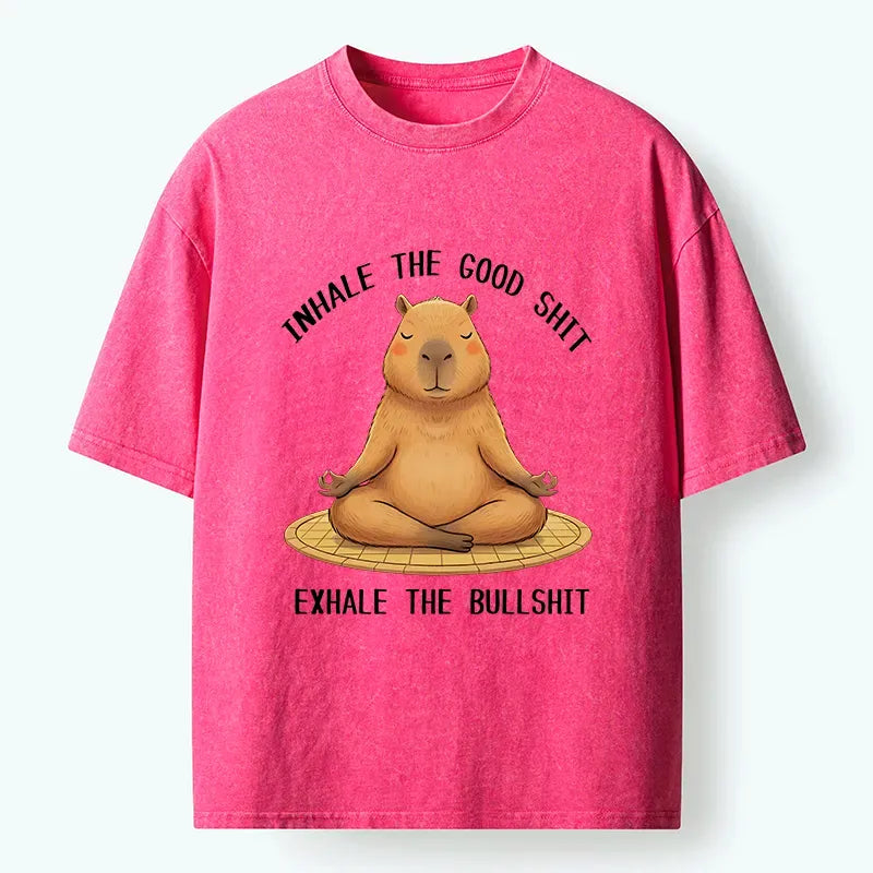 Kyoto-Lion Zen Breathing Washed T-Shirt