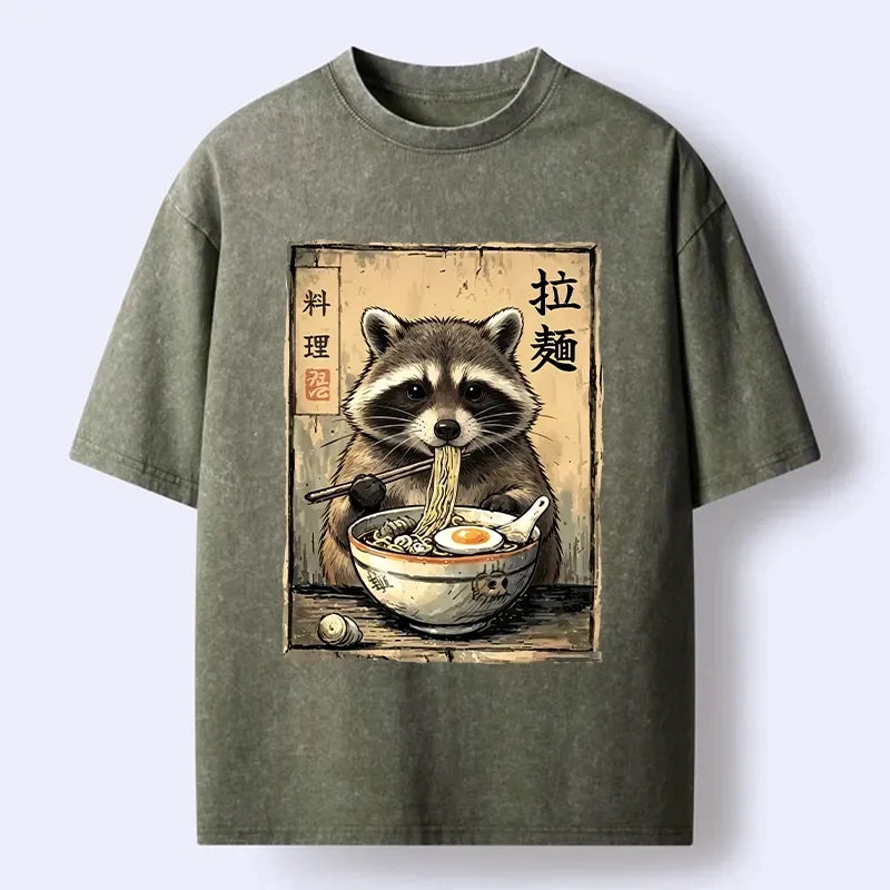 Trendy Japanese Raccoon Ramen Shirt