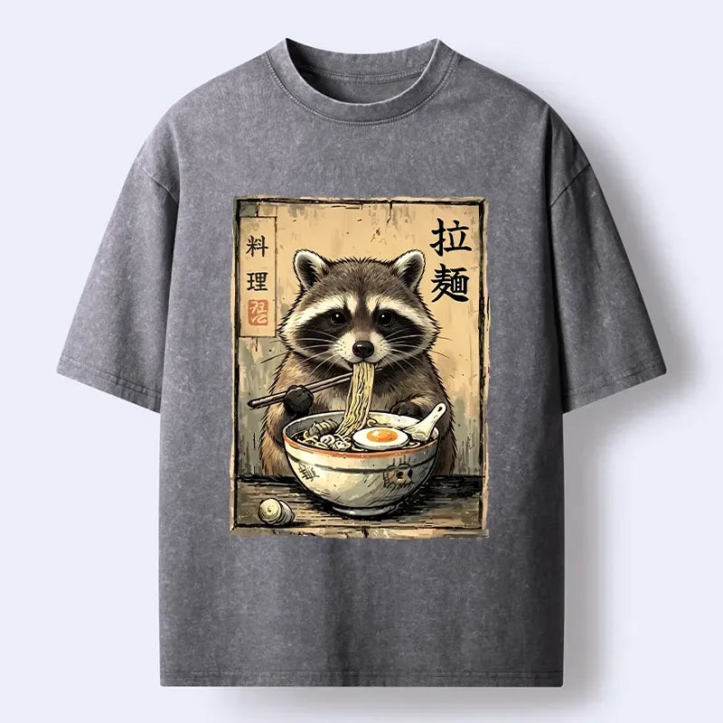 Funny Vintage Raccoon Ramen Tee
