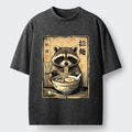 Japanese Raccoon Ramen Washed T-Shirt