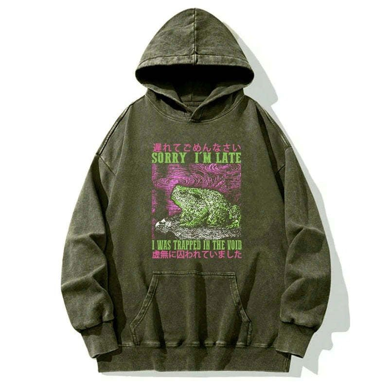 Kyoto-Lion A Frog In Distress Japanese Washed Hoodie