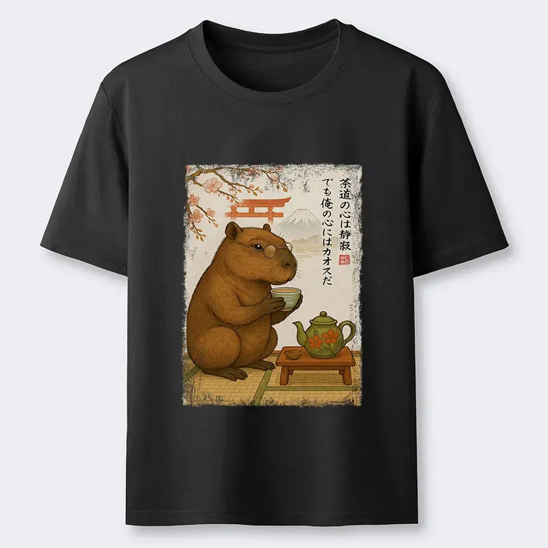 Watercolor Capybara Ukiyo-e T-Shirt
