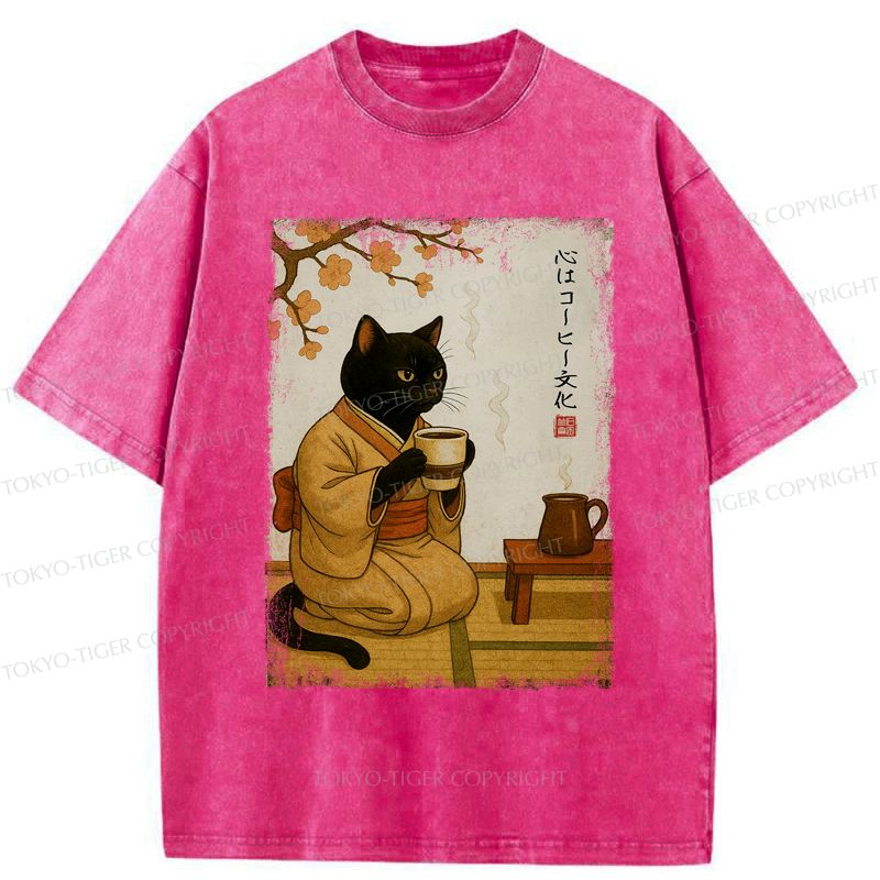 Japanese Vintage Cat T-Shirt for Daily Wear