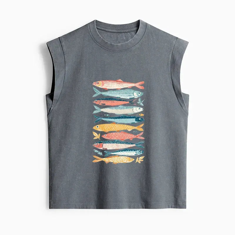 Colorful Fish Japanese Tank Top for Summer