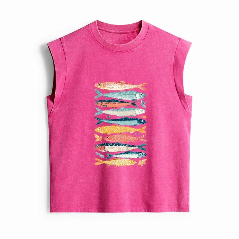 Colorful Fish Japanese Tank Top for Summer