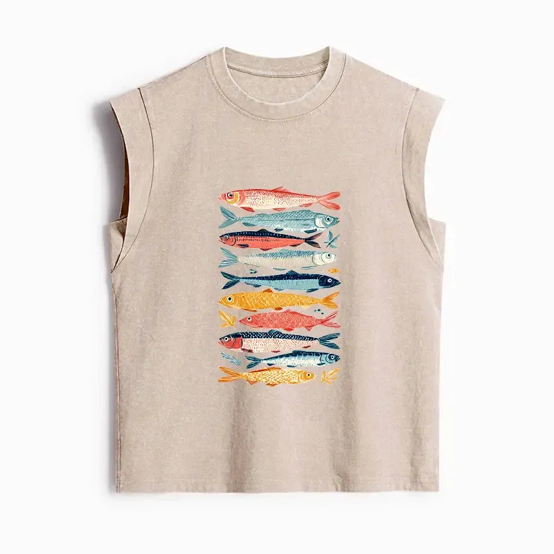 Colorful Fish Japanese Tank Top for Summer