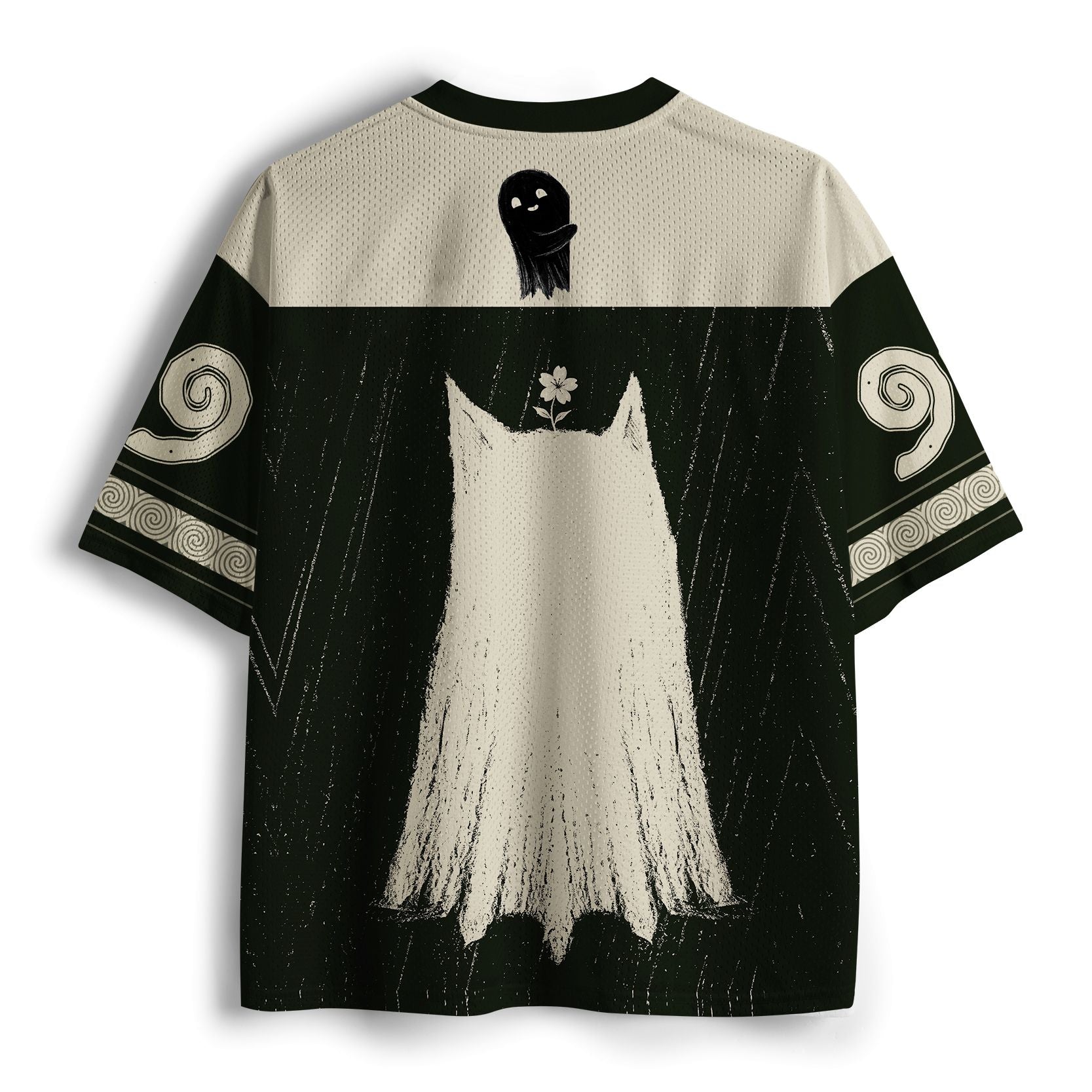 Kyoto-Lion Sad Little Ghost Cat Mesh Jersey