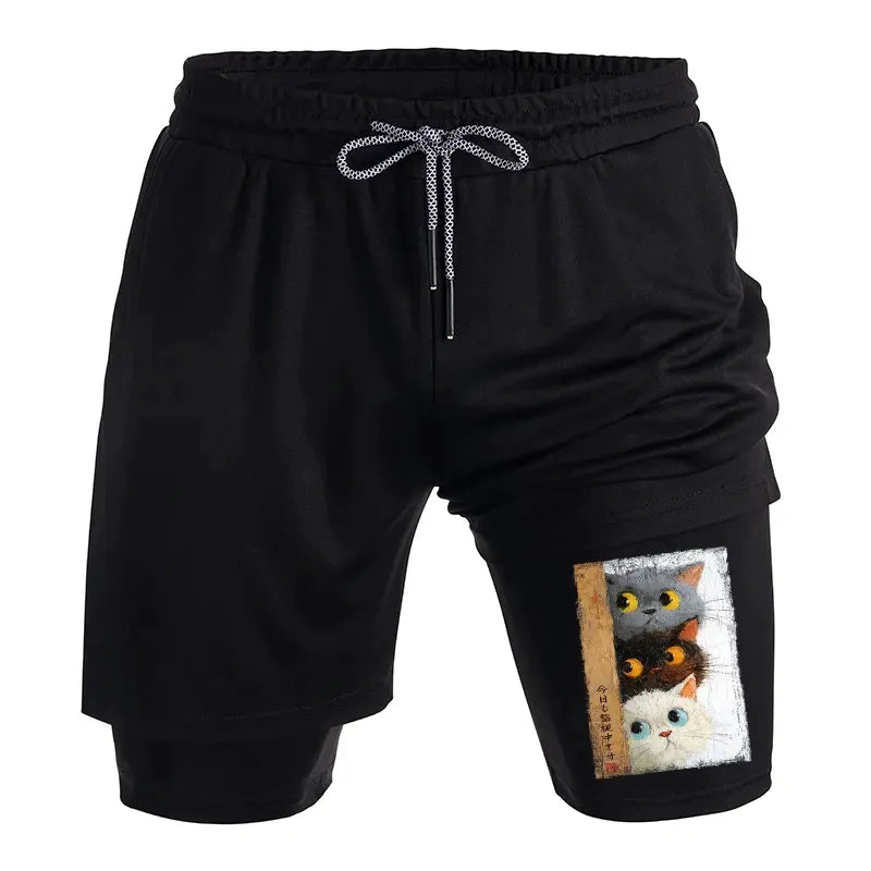 Cute Cats Training Shorts for Summer