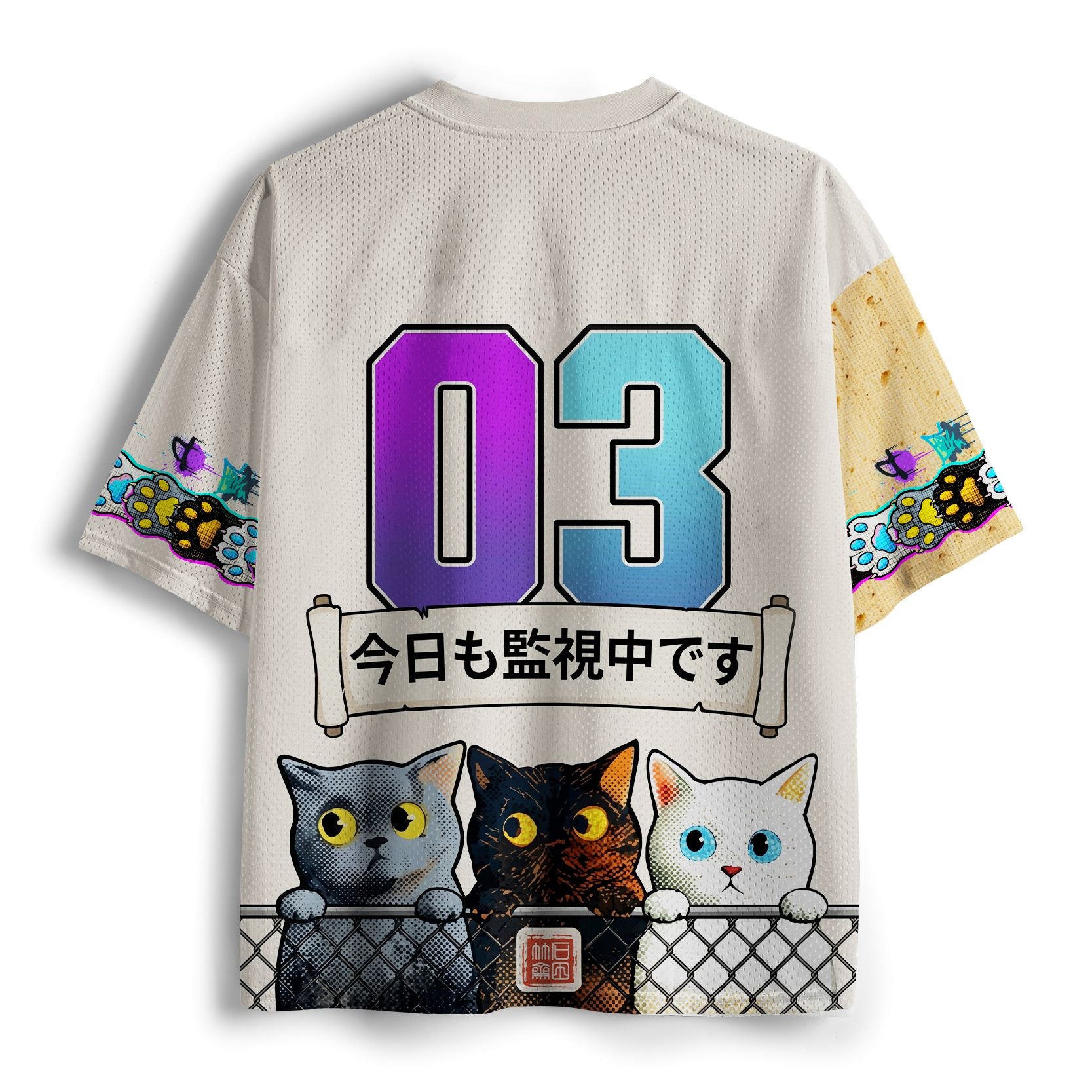 cute cats mesh jersey for summer