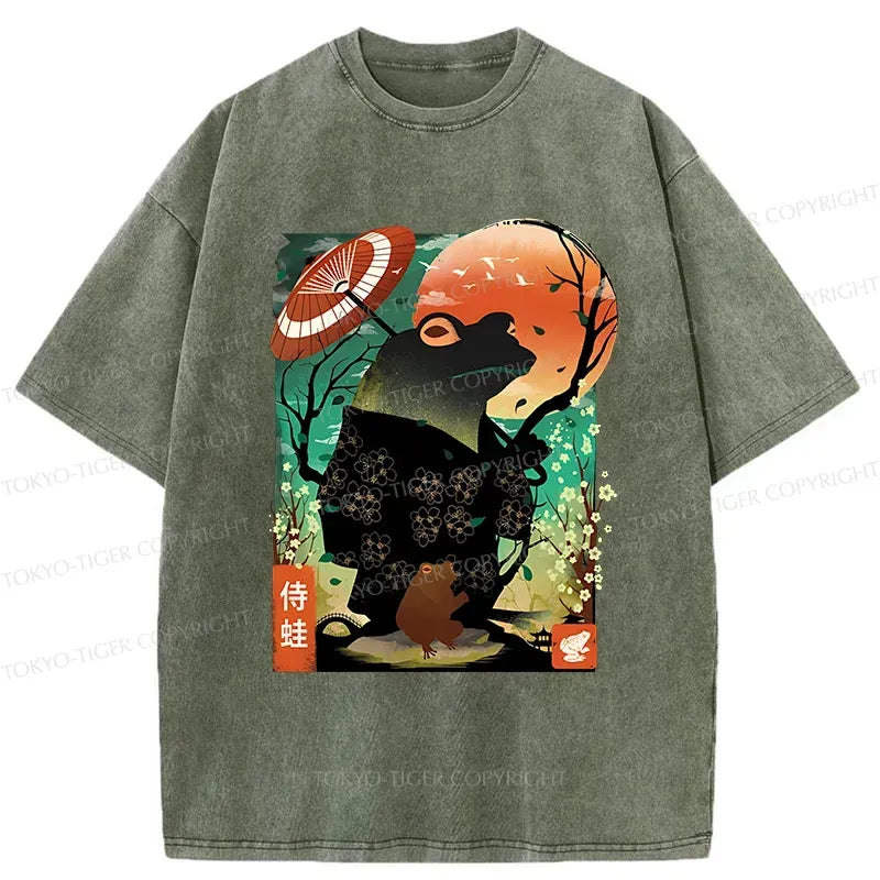 Kyoto-Lion Japanese Frog Demon Washed T-Shirt