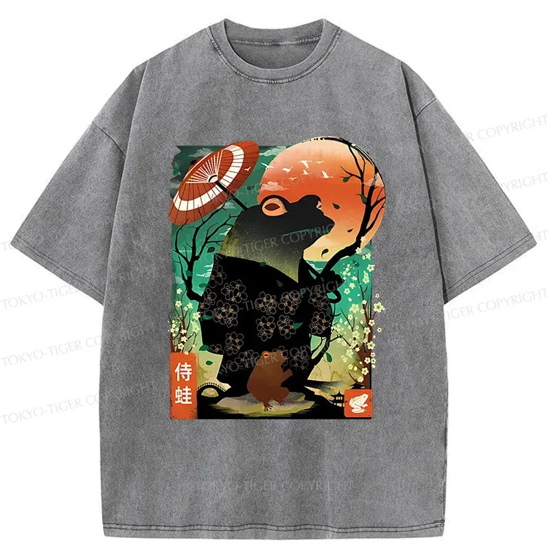 Washed Ukiyo-e T-Shirt Free Shipping