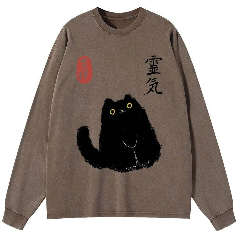 Japanese Vintage Washed Cat T-Shirt
