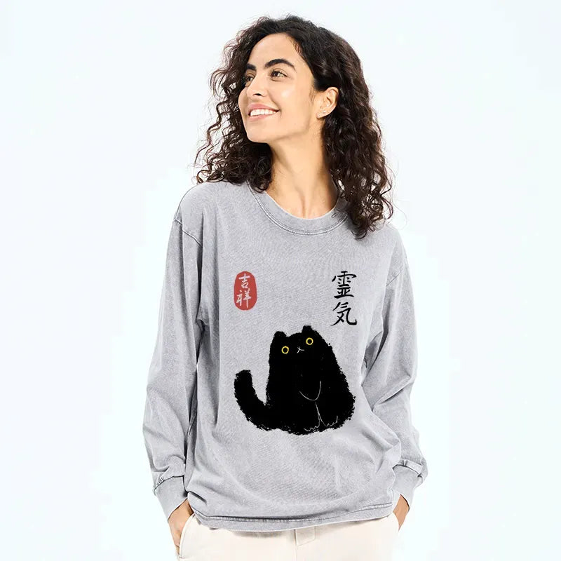 Black Cat Long Sleeve Streetwear