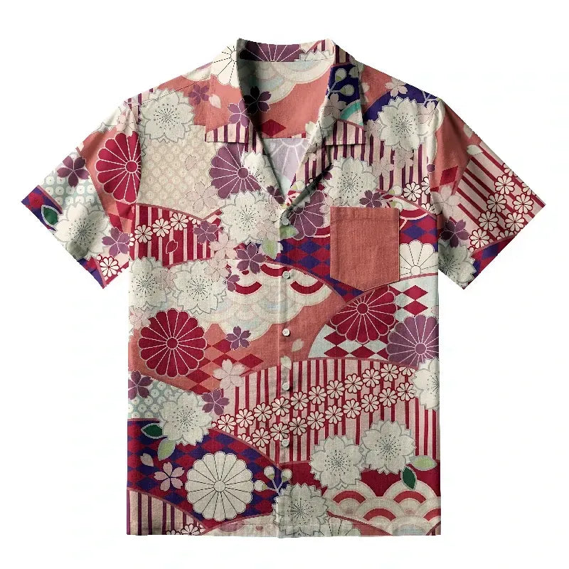 Kyoto Lion Floral Hawaiian Shirt Best Seller