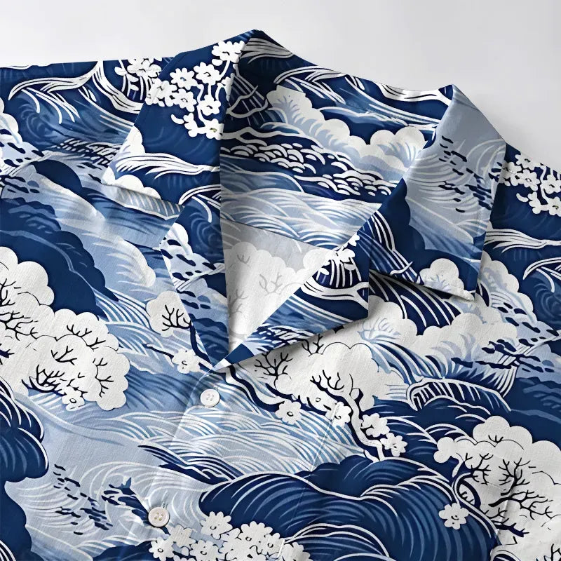On Sale Japanese Scenery Button-up Shirt