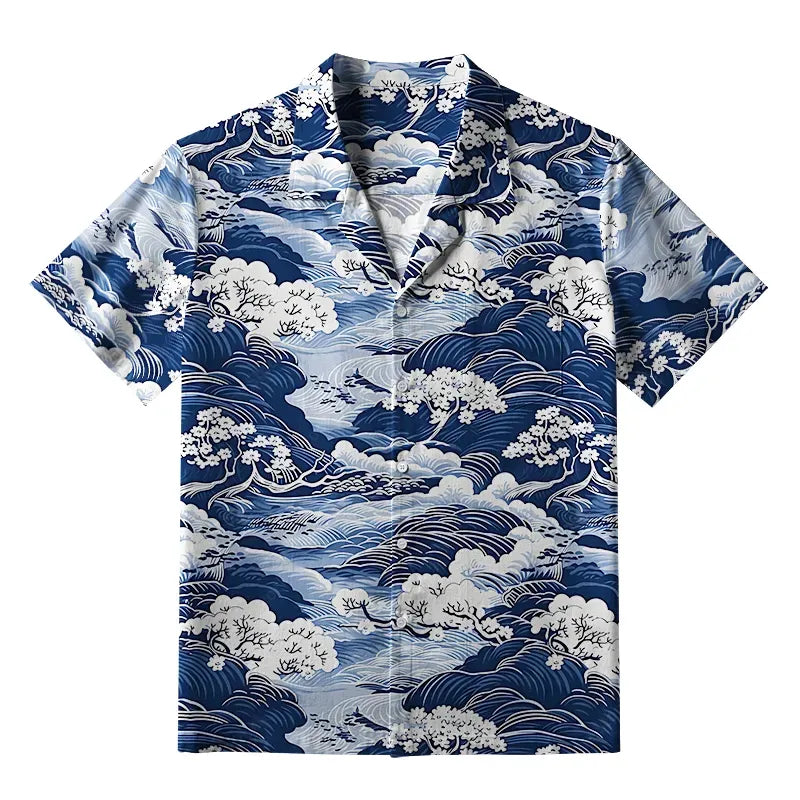 Vintage Kyoto Lion Hawaiian Shirt for Summer