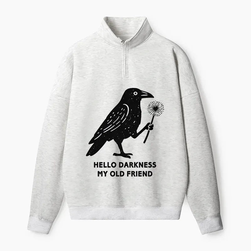 Japanese crow half zip fleece sweatshirt