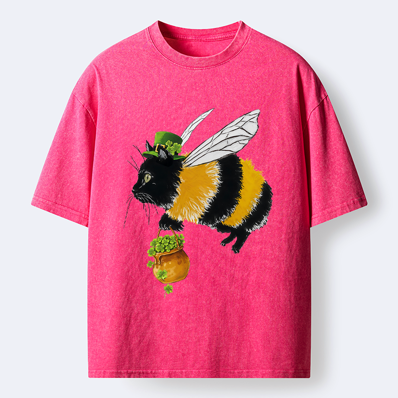 Kyoto-Lion Lucky Buzz Cat Washed T-Shirt