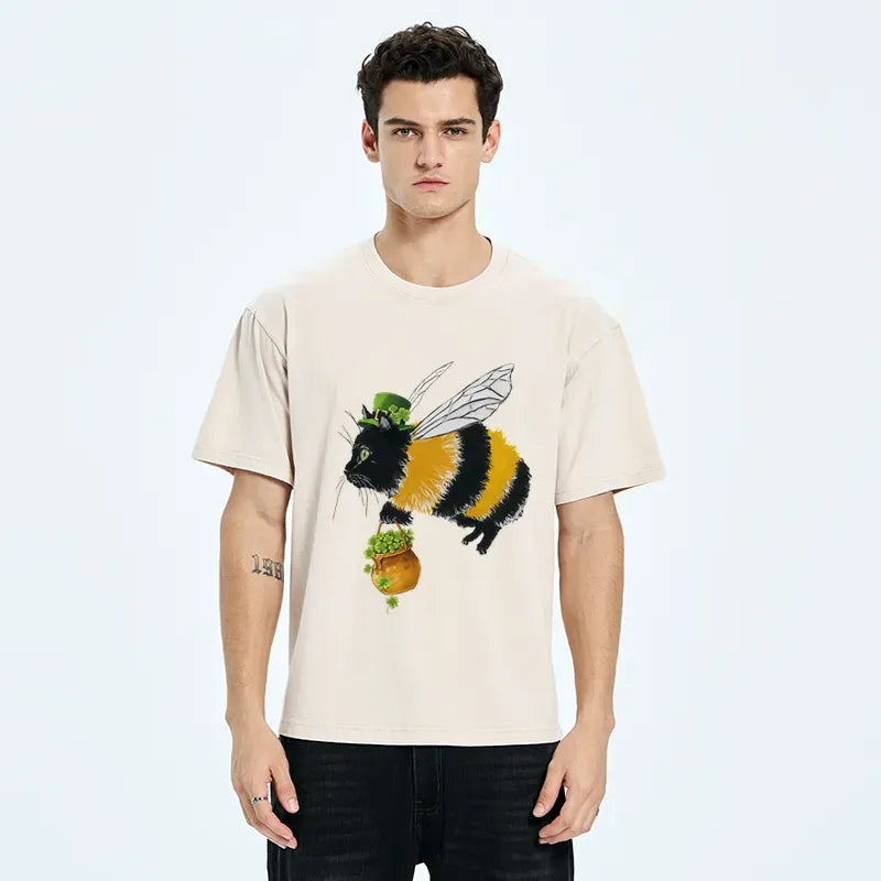 Japanese Lucky Cat Washed T-Shirt