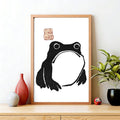 Japanese woodblock print frog poster