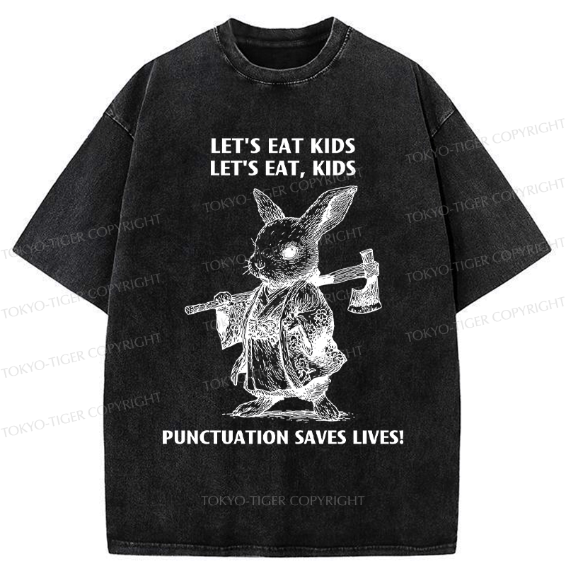 Japanese Samurai Rabbit Washed T-Shirt