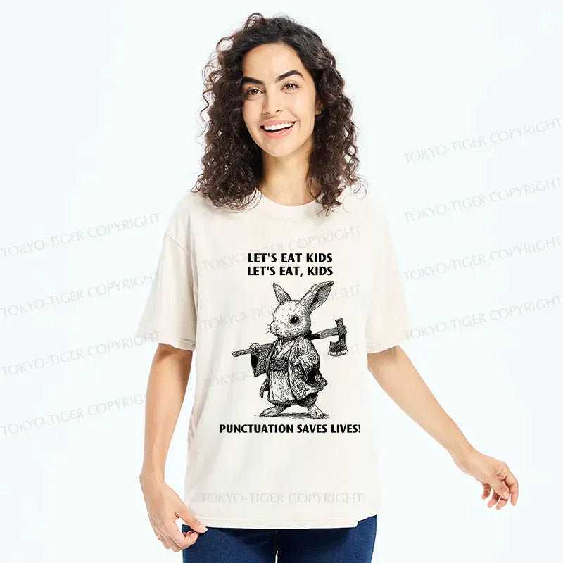 Japanese Samurai Rabbit Washed T-Shirt