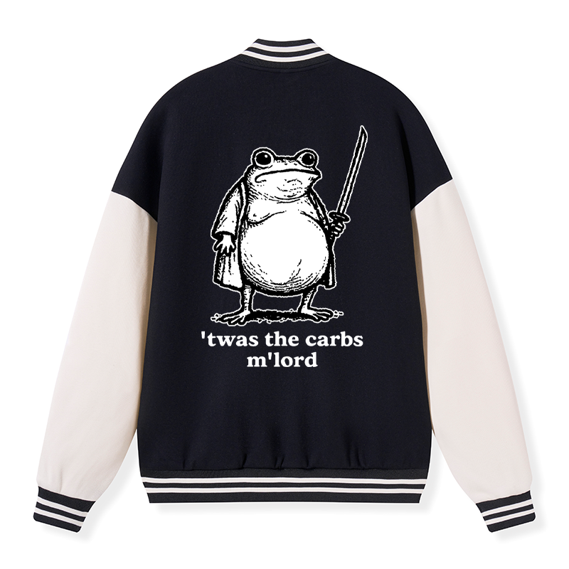 funny fat samurai frog varsity jacket