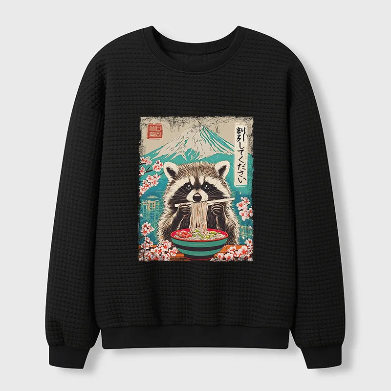 Kyoto-Lion Please Give Raccoon A Discount Waffle Sweatshirt
