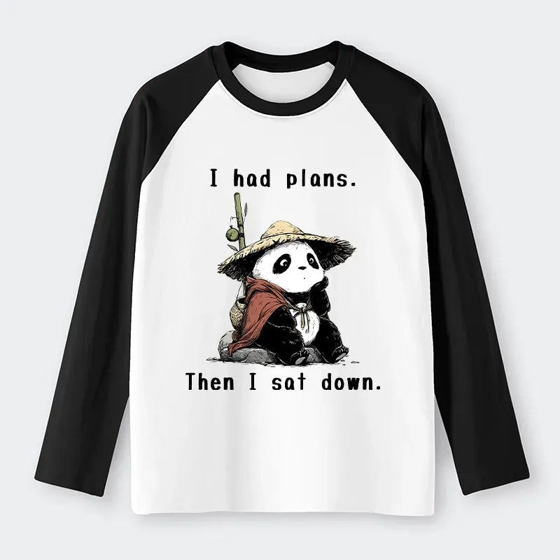 japanese panda raglan long sleeve tee