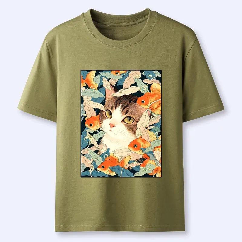 Japanese cat t-shirt for summer