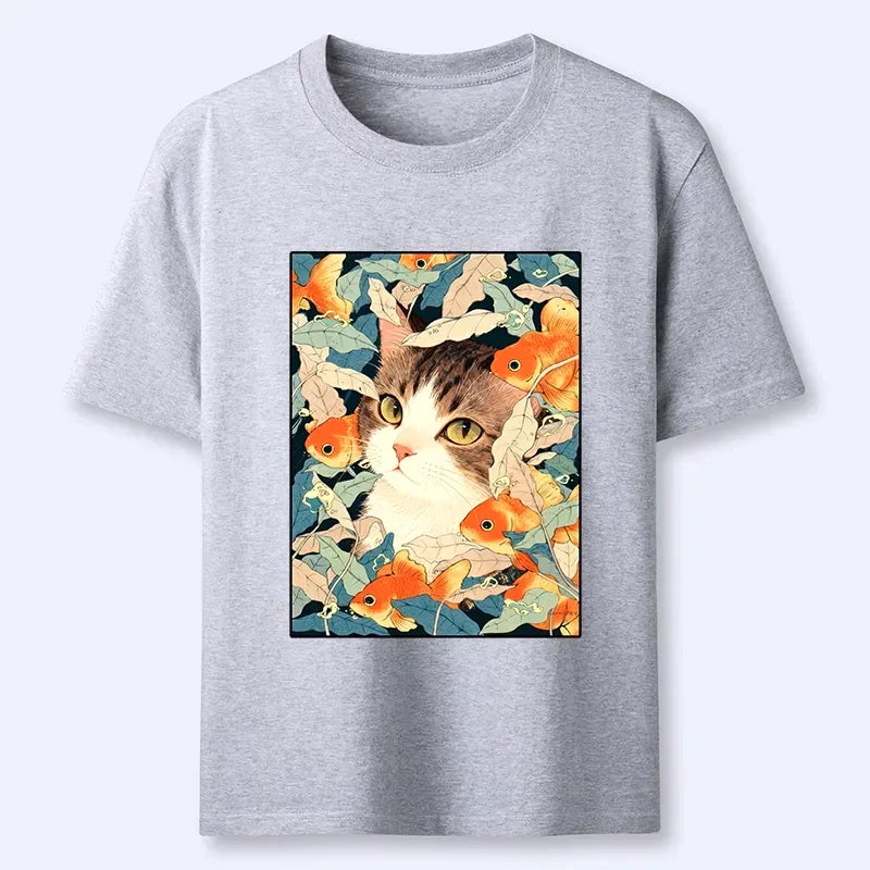 Japanese cat t-shirt for summer