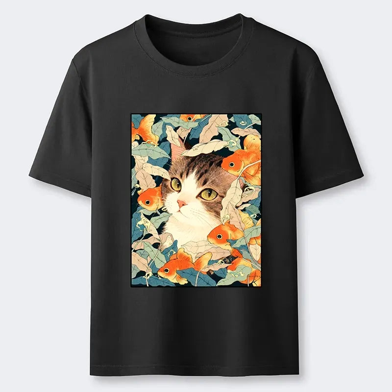 Ukiyo-e cat shirt gift idea