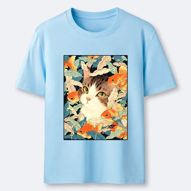 Ukiyo-e cat shirt gift idea
