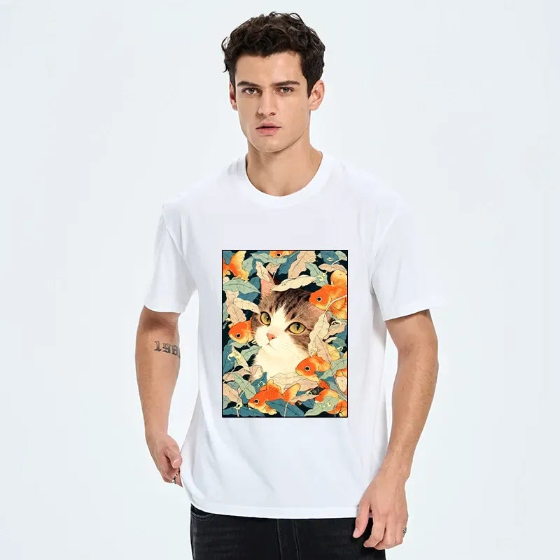 Ukiyo-e cat shirt gift idea