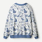 Kyoto-Lion Floral Adorned Animals In Harmony Ugly Cardigan Sweater