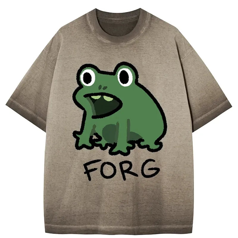 Kyoto-Lion Funny Forg Japan Gradient Washed T-Shirt