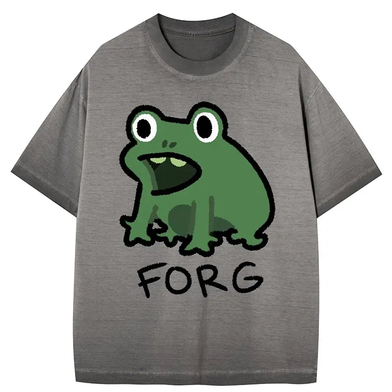 Kyoto-Lion Funny Forg Japan Gradient Washed T-Shirt
