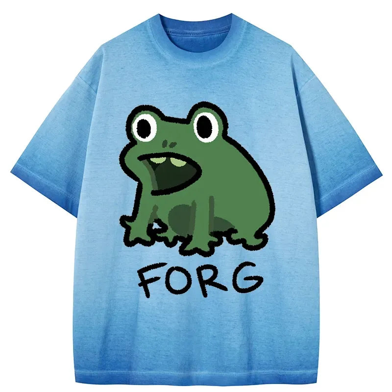 Kyoto-Lion Funny Forg Japan Gradient Washed T-Shirt