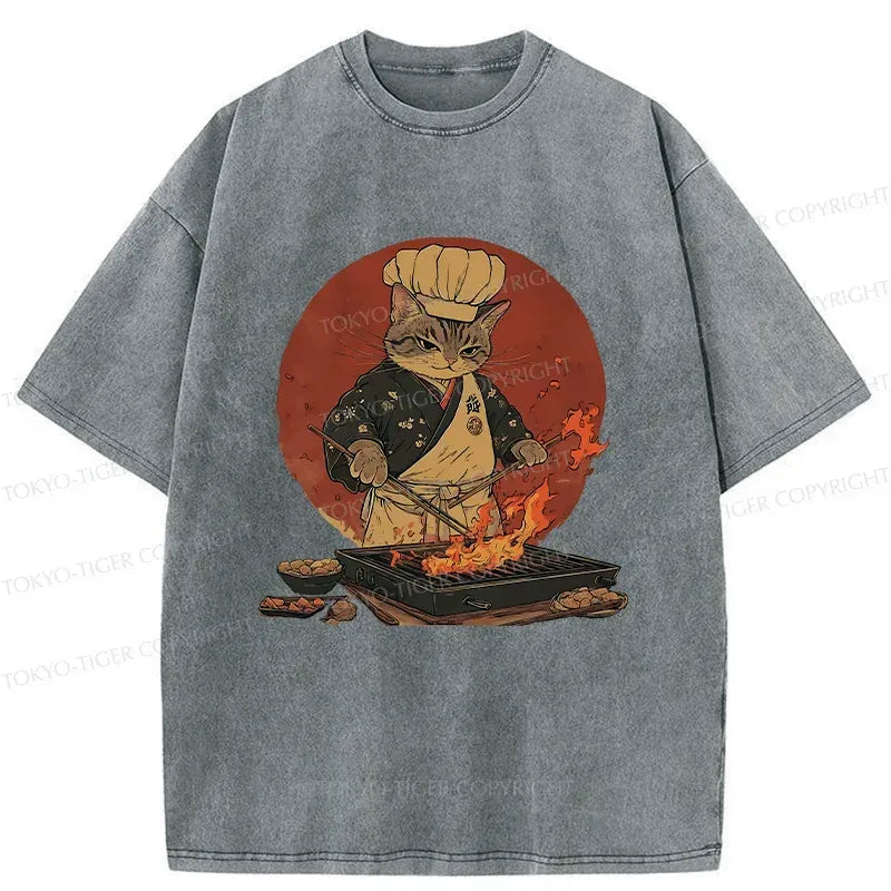Vintage Washed Cat Tee Free Shipping