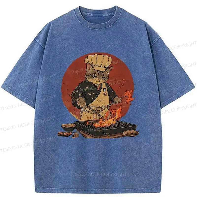 Vintage Washed Cat Tee Free Shipping