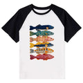 Colorful Fish Art Raglan T-shirt