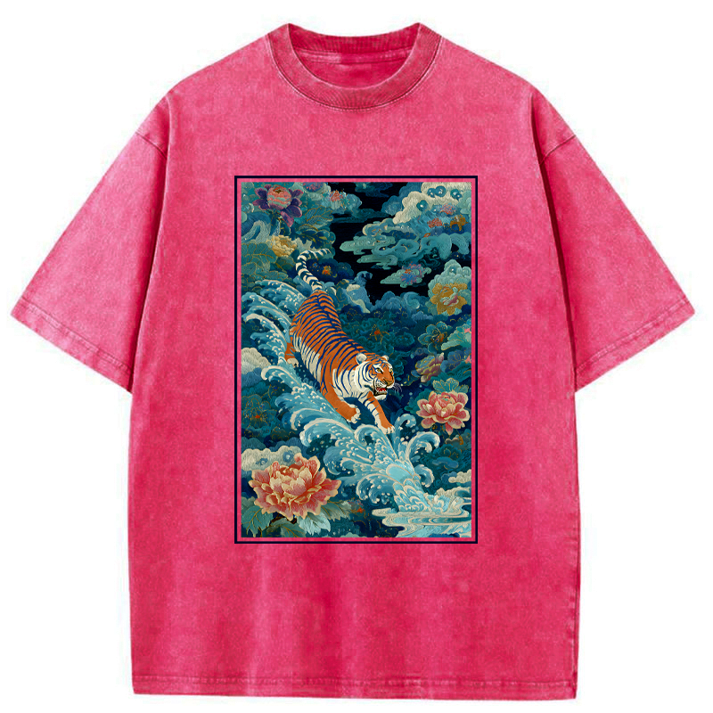Unisex cotton t-shirt with Japanese art