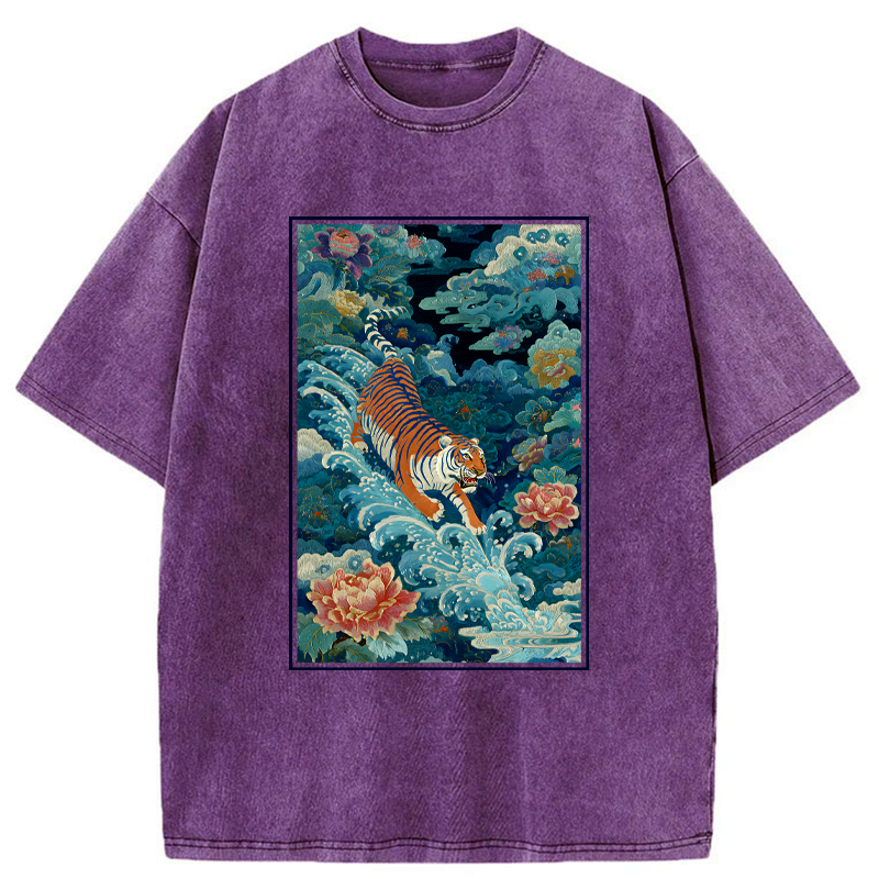 Japanese Kyoto lion t-shirt for daily wear