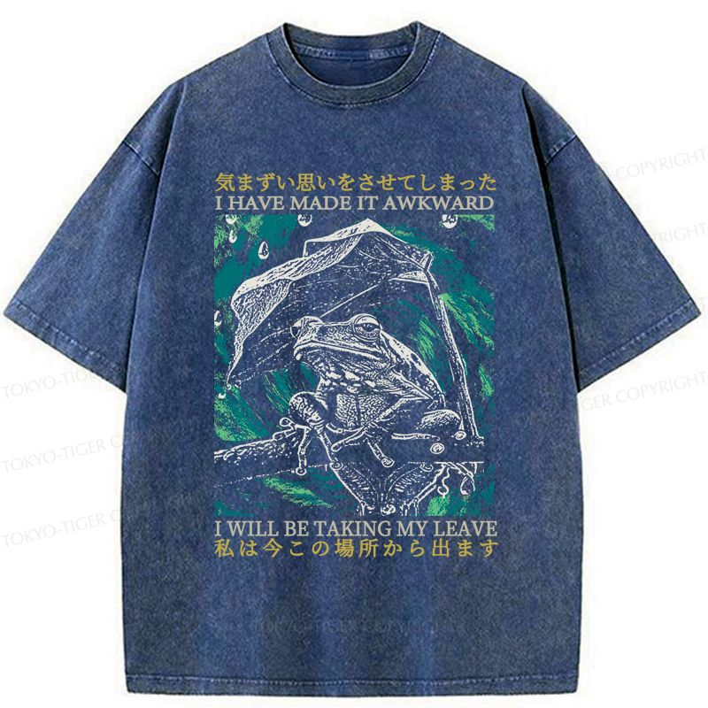Embarrassed Frog Washed T-Shirt for Everyday Wear