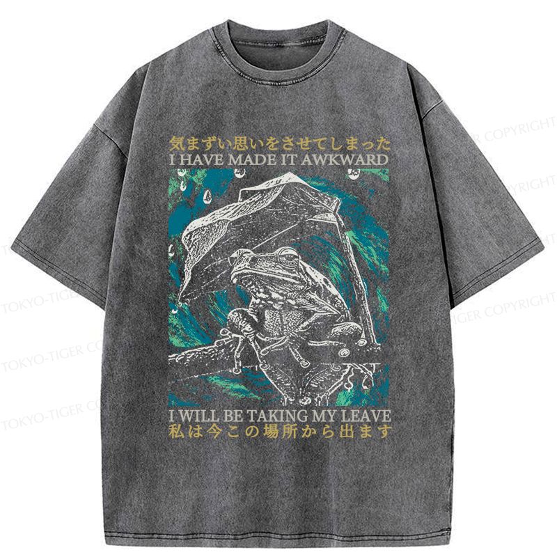 Kyoto-Lion Embarrassed Frog Washed T-Shirt